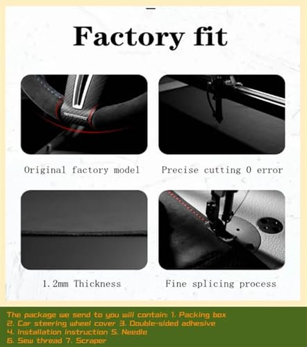 Mehrere Stile Autolenkradabdeckung Aus Wildledergeflecht, Autozubehör Für B&MW M Sport G30 G31 G32 G20 G21 G14 G15 G16 X3 G01 X4 G02 X5 G05(Light Blue)