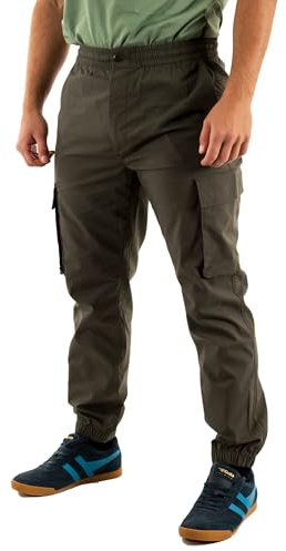 Calvin Klein Herren Cargo Hose Elastic Ripstop Skinny Fit, Braun (Beluga), XL