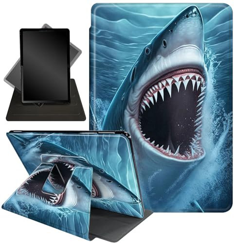 Case for 6 Kindle Paperwhite (10th Generation, 2018 Release),360 Degree Rotating Stand Smart Protective Cover Case for Kindle Paperwhite 4 10th Gen,Cute Blue Sharks