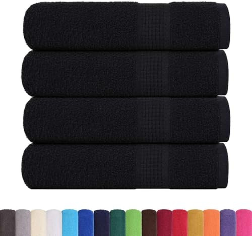 vidaXL Handtücher FROGN 4 STK. Schwarz 50x100 cm 360 g/m²