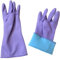 Rubber Gloves, Purple Household Long Sleeve Gloves with Cotton Flock Lining for Cleaning, Dishwashing and Gardening