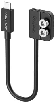 SMALLRIG Câble USB C 20 cm Charge rapide 240 W Vitesse de transfert 20 Gbit/s Compatible cage photo et L-bracket USB 3.2 Gen 2x2 5078
