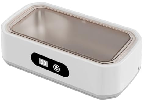 DeJivsin Pulitore Ultrasuoni, 49000 Hz, 5 Modalità, 650ml Lavatrice Ultrasuoni, Pulitore per Occhiali, Adatto per la Pulizia di Occhiali, Gioielli, Orologi
