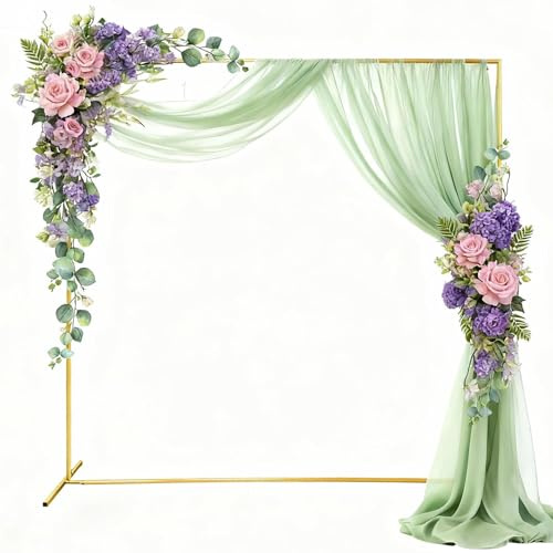 Quadratischer Hintergrundrahmen aus Edelstahl, 2 m x 2 m, für Hochzeiten, Partys und Events