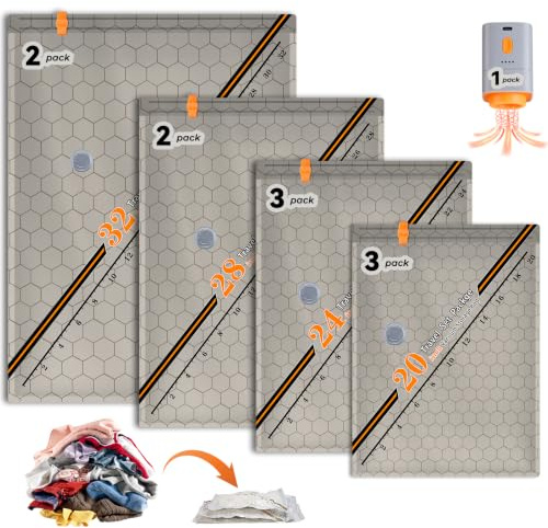 Vacuum Storage Bags, Wireless Electric Air Pump For Clothes, Travel, 10 Pcs | 4 Sizes of Storage Bags Home Organizer Set, Space-Saving Bags, Suitable Closet Luggage Bedding