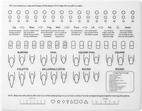 Acrylic Nail Training Mat, Professional Nail Practice Hand with Silicone Surface, Foldable Training Pad for Manicure Techniques, Portable Desk Mat for Nail Art Students and Enthusiasts