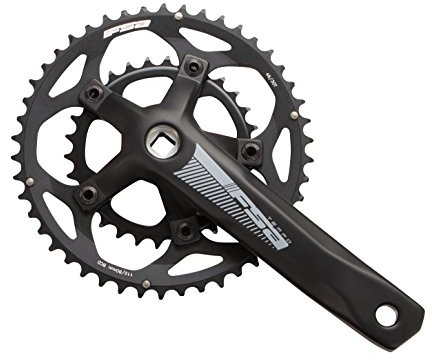 FSA Unisex Tempo Avventura JIS 2 x 10 Strada guarnitura, Nero, 46/30T, 175 mm