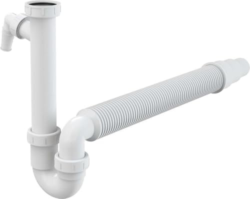 Flex Röhrensiphon 1,5' x ø40/50mm mit Geräteanschluß für Spülmaschine oder Waschmaschine