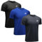 MEETWEE Sportshirt Herren, Laufshirt Kurzarm Mesh Funktionsshirt Atmungsaktiv Kurzarmshirt Sports Shirt Trainingsshirt für Männer, Schwarz+grau+blau, S