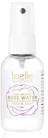 Loelle - Lotion Tonique Visage à l'Eau de Rose Bio 100% Pure pour Peaux Sensibles, Mixtes et Grasses - Eau de Rose Distillée pour le Nettoyage Facial - Spray Rafraîchissant - Fabriqué au Maroc (50ml)
