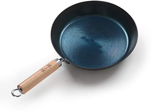 ZhenSanHuan, padelle per frittura senza tossine, senza teflon, antiaderenti, con manico in legno