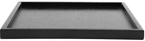 Rechteckform Tablett Schwarz Massivholz Tee Tablett Kaffee Snack Essen Mahlzeiten Mehrzweck-Serviertablett Für Cafe Restaurant Hotel Home Shop 4 Größen erhältlich(30 * 30cm)
