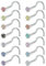 ZeSen Jewelry 6-14 Pièces 20 Gauge Anneau de Nez en Forme L, CZ Os Piercing Nez, Acier Inoxydable Vis de Nez Piercing Bijoux