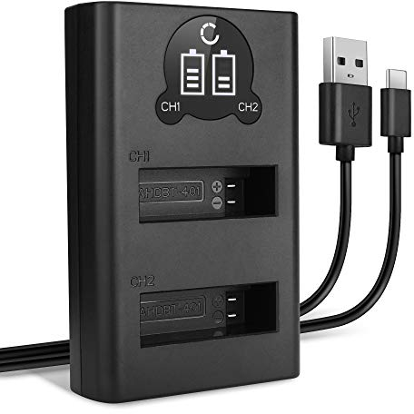 CELLONIC® Dual Schnellladegerät für GoPro Hero4 Black/Silver Edition, 335-06532-000, 5V DC, 2A, Schwarz