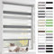 BelleMax Doppelrollo Klemmfix ohne Bohren & mit Bohren, 75x120cm(BxH), Weiß Grau Anthrazit, Duo Rollo, Sonnenschutz lichtdurchlässig Blickdicht, Klemmrollo Fensterrollo, Rollos für Fenster und Tür