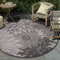 Impression Outdoor Teppich - Balkon Teppich Wasserabweisend - Terrasse, Garten, Wohnzimmer, Bad oder Küche - Dunkelgrau, 200 cm Rund