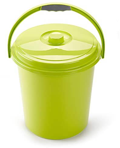 AC - Cubo de Basura Eco - Cubo con asa - Cubo Reciclar - Fabricado en plástico Resistente. - Ideal para el hogar, Trabajo, hostelería, etc - 21 Litros - Color Verde