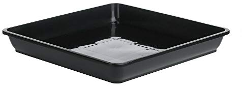 Soucoupe carrée Durable de Pot de Fleur, palettes de récipient de Plante de Jardin, Plateau de planteur d'intérieur et extérieur(15 x 15cm,Black)