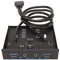 Panel Frontal USB 3.0 Hub con 4 Puertos, PC de 3,5 Pulgadas Panel Frontal Lector de Tarjetas Interno con 2 X USB3.0 y Puerto de Salida de Audio HD para Escritorio