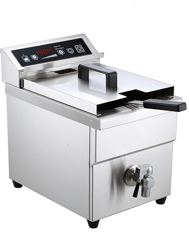 MBH Friteuse à induction professionnelle 8 litres pour hôtellerie Friteuse électrique ultra rapide pour bar et restaurant.