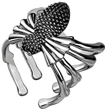 Bungsa Bikerring mit Spinne breit aus 316L Edelstahl Herren (64 (20.4))