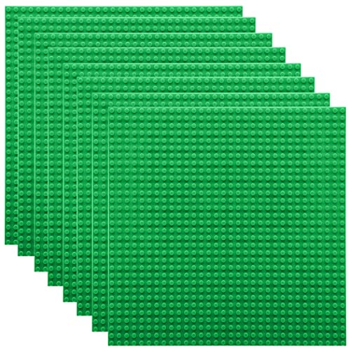 Etarnfly 8 Platten Set Bauplatte, Kompatibel mit Meisten Marken, 32x32 Noppen, Konstruktionsspielzeug für Kinder, Grüne Grundplatte