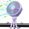 GUSGU Large Stroller Fan Clip on for Baby, Flexible Tripod & Battery Powered Pram Fan, Portable Handheld Fan for Bedroom, Car Seat, Travel, Camping, Purple