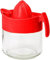 Glass Manual Fruit Juicer Hand Press Lemon Lime Orange Citrus Squeezer Jug (Red)