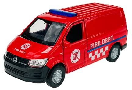 Welly Volkwagen T6 Feuerwehr Rot Transporter Kasten Version T5 2015 1/34-1/39 Metall Modell Auto Die Cast Neu im Kasten