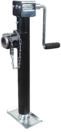 KATSU Weld-On Pipe-Mount Swivel Trailer Jack 5000lbs, 15 Vertical Travel, with Detachable Side Handle, Car Jack Stand Lifting Tool for RV Camper Travel Trailer Caravan