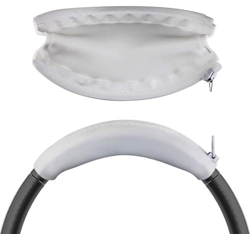 Adhiper Silicone Sweatproof Headband Pad for Sony WH-1000XM3/WH-1000XM4 Headphone,Washable Zipped Dustproof Headband Protector/Top Pad Protector/Headband Replacement/Headband Cushion,White