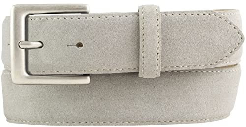 BELTINGER Gürtel aus Veloursleder 3,5 cm | Velour-Ledergürtel für Herren 35mm | Wildleder-Gürtel mit antik-silber Gürtelschließe