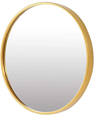 Großer runder Wandspiegel mit Goldrahmen, Wandspiegel, Flurspiegel, Badezimmerspiegel, Flur, Wohnzimmerspiegel, Kaminspiegel, modernes Design (Größe: 70 cm)