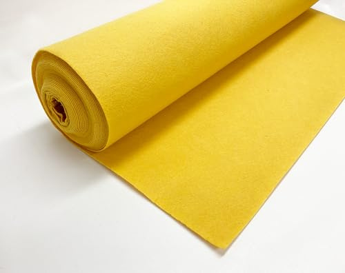 Felt Fabric Plain Colour Polyester 3 Different Sizes: A4 Sheets/Half metre/Metre 90cm Wide (Yellow, Half Metre (50cm x 90cm))