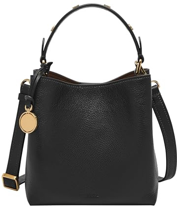 Fossil Damen Bucket Jessie Umhängetasche, Schwarz Small