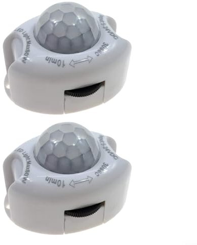 Lot de 2 interrupteurs à détecteur de mouvement infrarouge PIR, DC5–24 V 3 A – Interrupteur de lumière infrarouge pour bande lumineuse LED, 3 à 5 mètres, interrupteur minuterie marche/arrêt