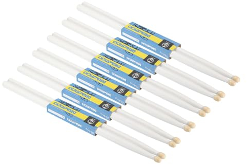 PATIKIL 6Stk Drumstick 5A Ahorn Holz Trommelstock Rutschfeste Schlagzeug Sticks Weiß für Trommeln Musikinstrument Schlagzeug
