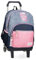 Pepe Jeans Joumma Bags - Zaino da scuola, blu e rosa, in poliestere, spallacci regolabili, per un comodo trasporto, vari scomparti, con portachiavi pompon, multicolore, Zaino 46 + carrello