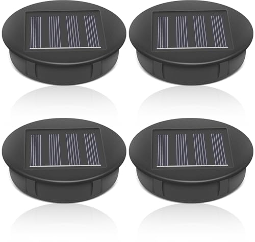 Forhome 4 Stück Solarleuchten Ersatz 8cm, Solarleuchten Ersatz Top mit LED, Solarleuchten Ersatzteile, Solar Ersatzdeckel, LED Solarmodule Ersatz für Garten Laterne Terrasse
