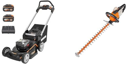 WORX - Pack Essentiel Jardin - Tondeuse à Gazon + Taille-Haies sans Fil 40V (WG749E + WG284E.9)