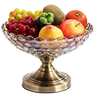 TCDHICY Cesto di frutta Vassoio di frutta di lusso Moderno e minimalista Casa Soggiorno Tavolino Casa Grande ciotola di frutta Vassoio di frutta in vetro cristallo Portafrutta decorativo