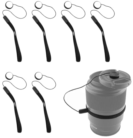 YATEICBC 6 Pcs Sujetador de Tapas de Objetivos de cámaras, Sujetador Universal de Tapas de Objetivos, Cuerda para Tapas de Objetivos, Adecuado para la mayoría de Las Tapas de Objetivos de cámaras
