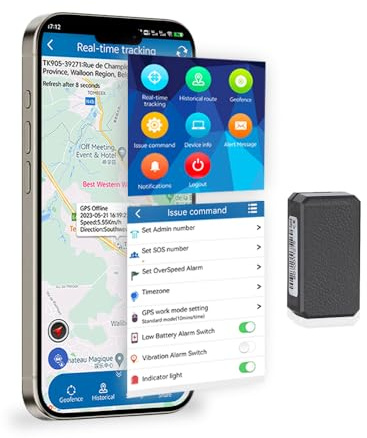 Mini GPS Tracker Kinder Ohne ABO Echtzeit GPS Ortungsgerät mit Magnet Wasserdichter Geofence Alarm Anti Verlust Locator Standortverfolgung für Auto, Fahrrad, Senioren, Hund, Motorräder, Koffer