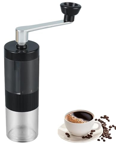 ZIENNHU Chef Kaffeemühle, manuell, Handkaffeemühle mit 5 verstellbaren Stufen und visueller Staubkammer, Handkaffeemühle 90 ml, mit Handschrauben, Kaffeemühle für türkischen Kaffee