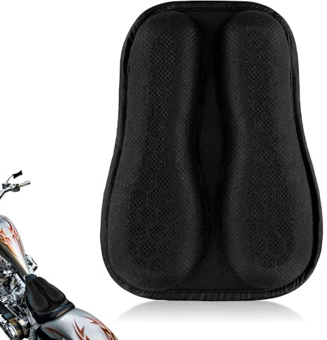 NQEUEPN Universal Motorcycle Seat Cushion, High Elastic Gel 3D Honeycomb Gel Seat Cover Pad Breathable Shock Absorption Motorcycle Passenger Long Rides Accessories