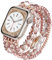 VISOOM Beaded Boho Armband für Apple Watch 38mm/40mm/41mm, Schmuck Perlen Elastisch Ersatz Armband iWatch Series 9/8/7/SE2/SE/6/5/4/3/2/1, Roségold
