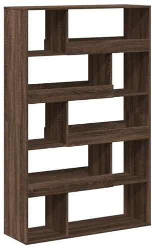 vidaXL Bücherregal, Raumteiler mit 10 Fächern, Wandregal für Wohnzimmer Büro, Standregal Raumtrenner Würfelregal, Braun Eichen-Optik Holzwerkstoff