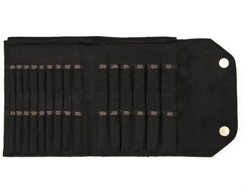 KNITPRO K12861 Kohle austauschbare Stricknadeltasche – zur Aufbewahrung von Kabeln, Steckern und kleinem Zubehör, Gemischt, Schwarz, 22cm x 17.5cm x 1.5cm