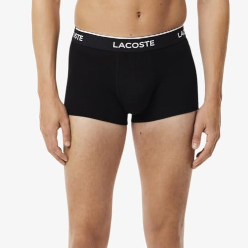 Lacoste Men's 3-Pack Stretch Cotton Trunks, Noir, XL