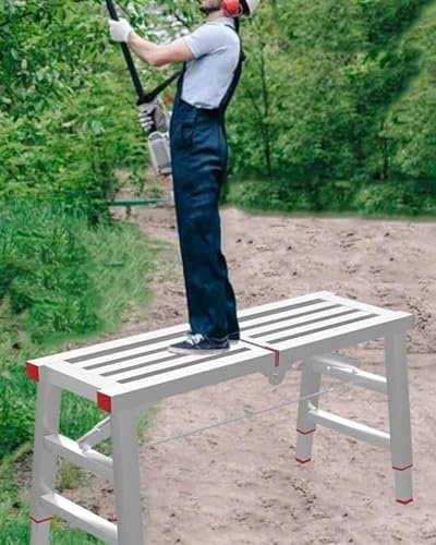 Plataforma de andamio plegable portátil para exteriores, para patio, jardín, paredes interiores, limpieza, lavado de vehículos, 100 x 30 cm y 180 x 40 cm